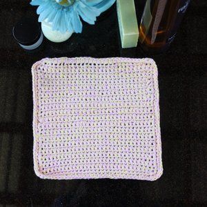 NEW 💖 Cotton Washcloth Pink Yellow Hypoallergenic Hand Crafted